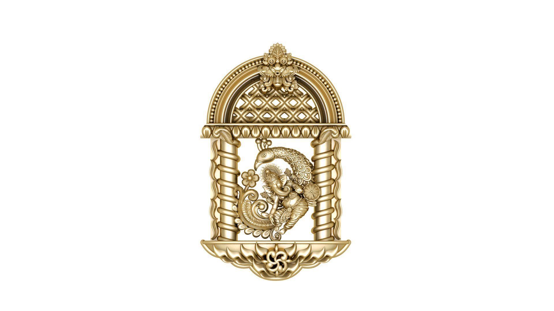 temple panden 3d  plain gold  3D print model_40