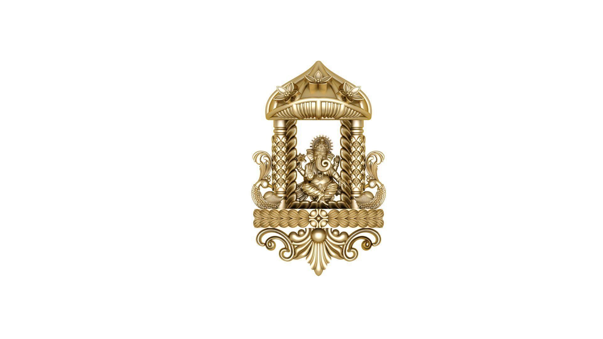 temple panden 3d  plain gold  3D print model_45