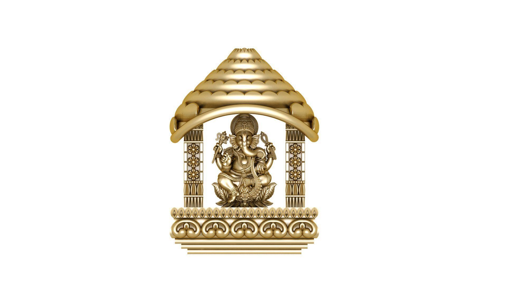 temple panden 3d  plain gold  3D print model_41