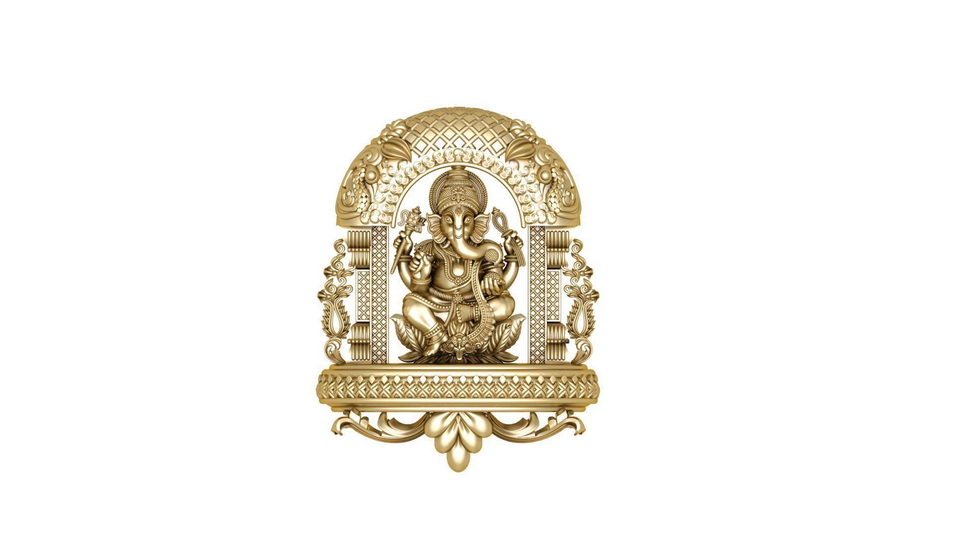 temple panden 3d  plain gold  3D print model_36