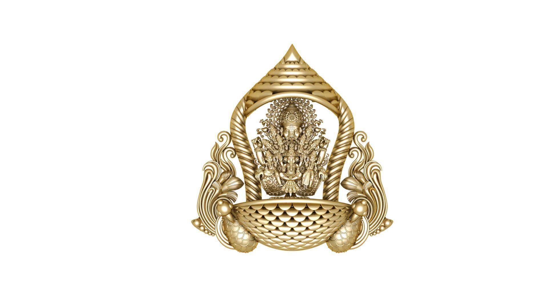 temple panden 3d  plain gold  3D print model_27