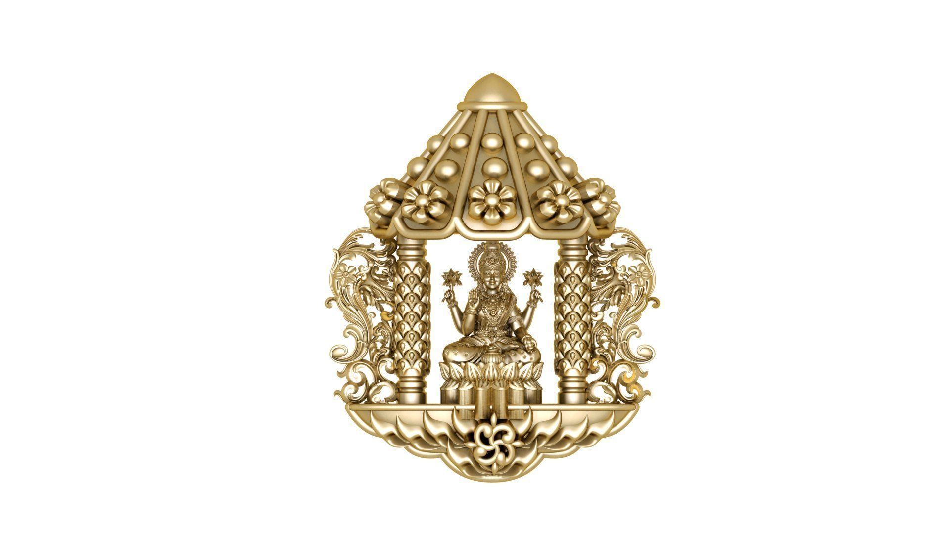 temple panden 3d  plain gold  3D print model_42