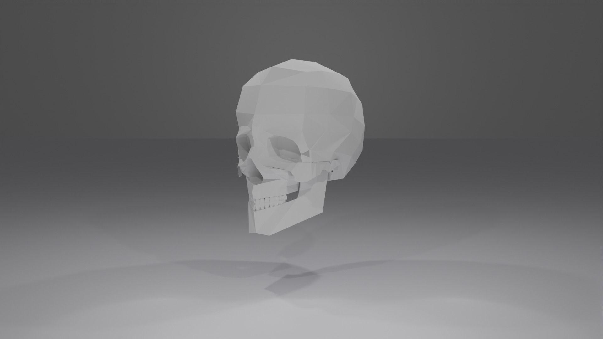 Skull in low-poly Free 3D model_5