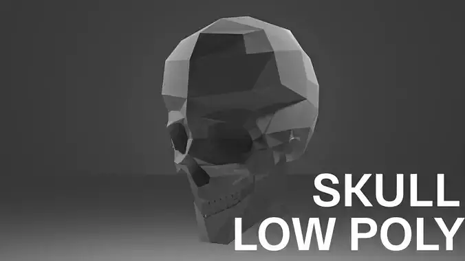 Skull in low-poly Free 3D model