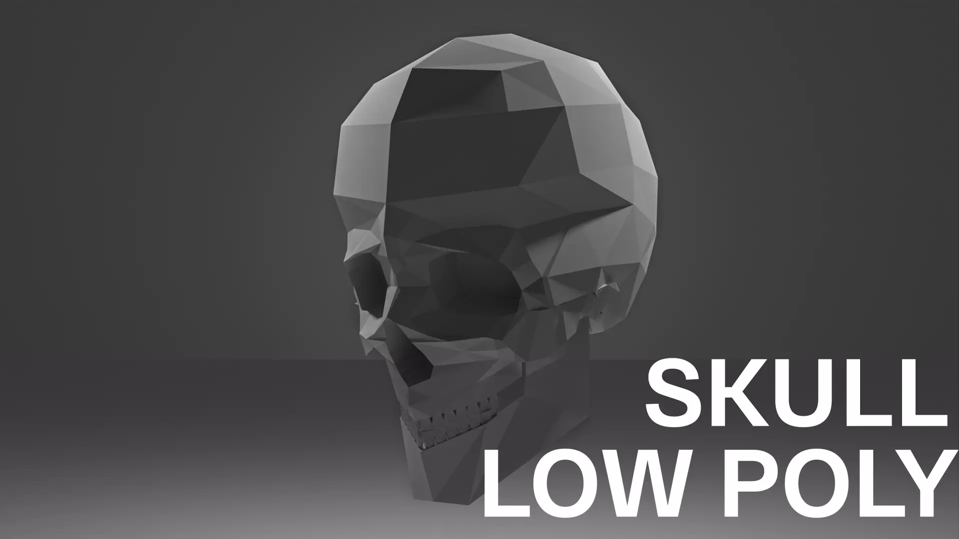 Skull in low-poly Free 3D model_0