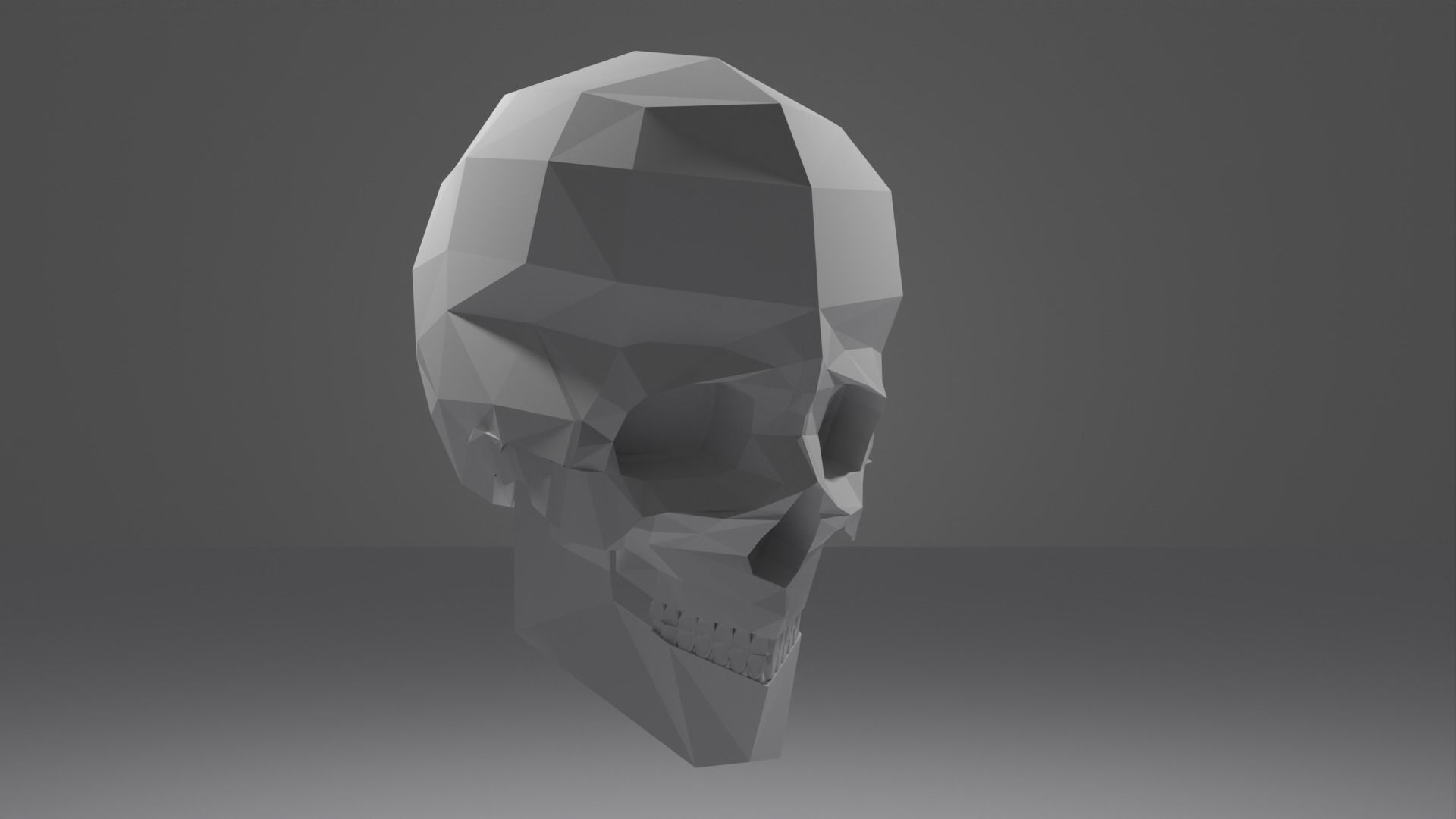 Skull in low-poly Free 3D model_7