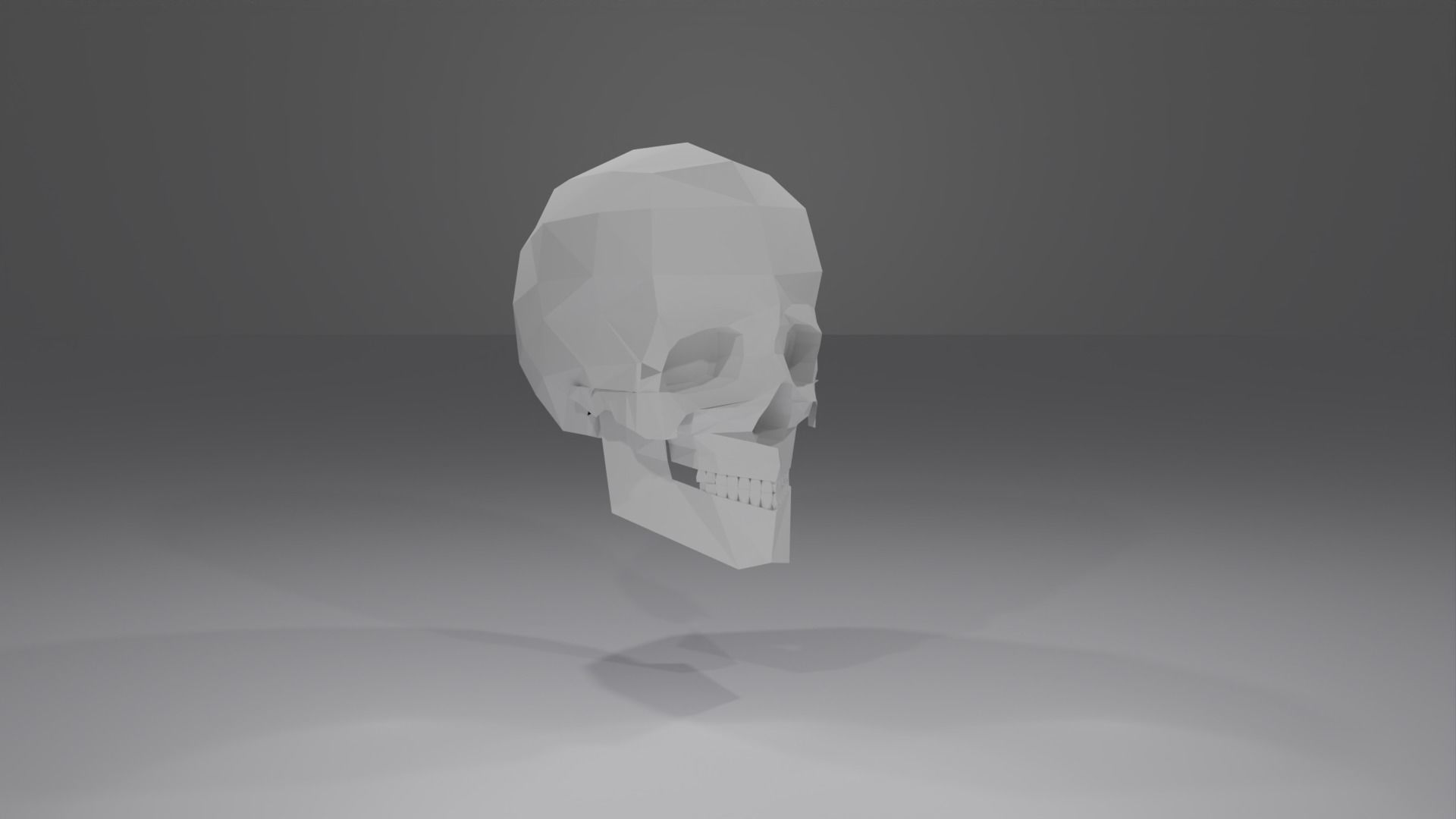 Skull in low-poly Free 3D model_6