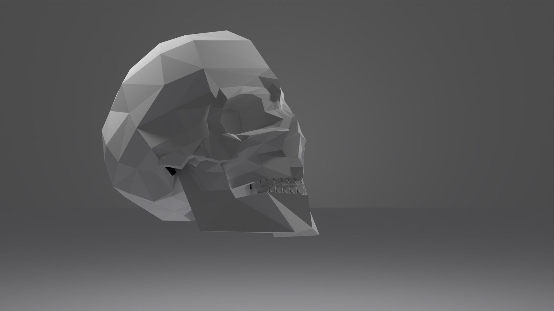 Skull in low-poly Free 3D model_9