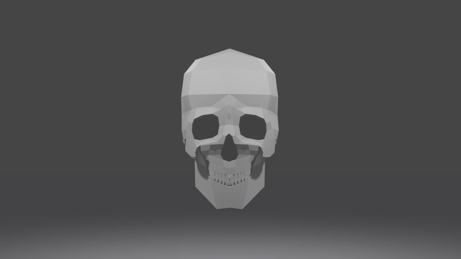 Skull in low-poly Free 3D model_11