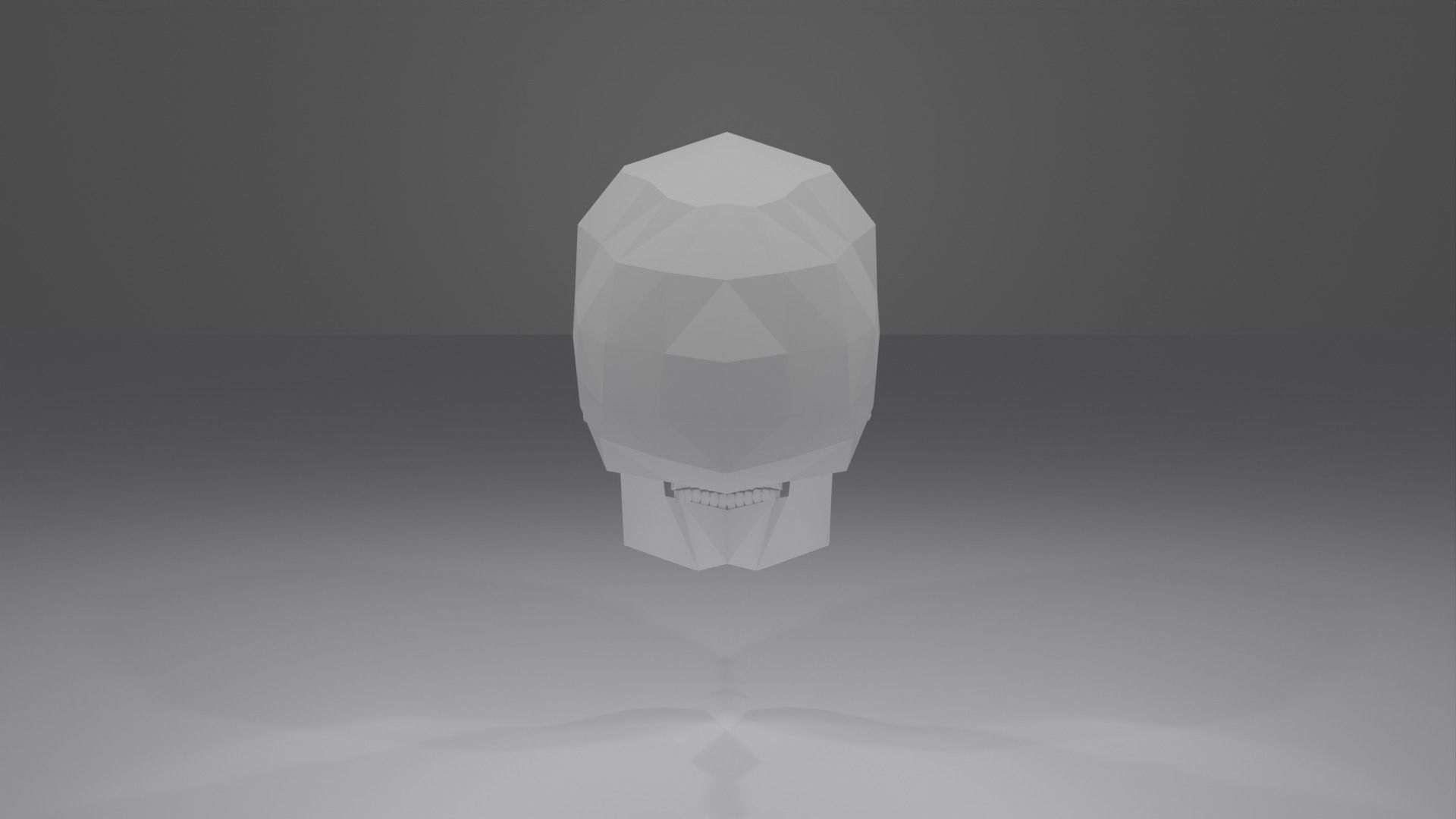 Skull in low-poly Free 3D model_4