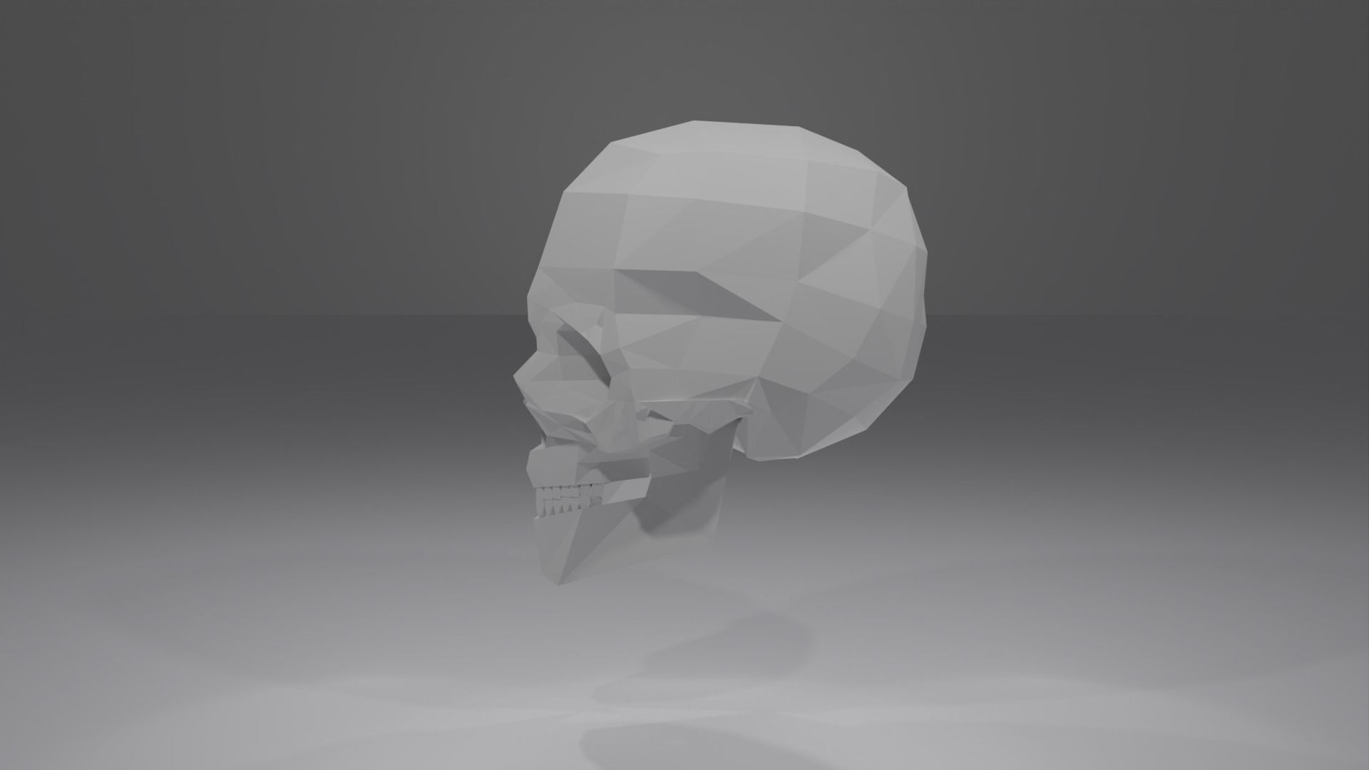 Skull in low-poly Free 3D model_2