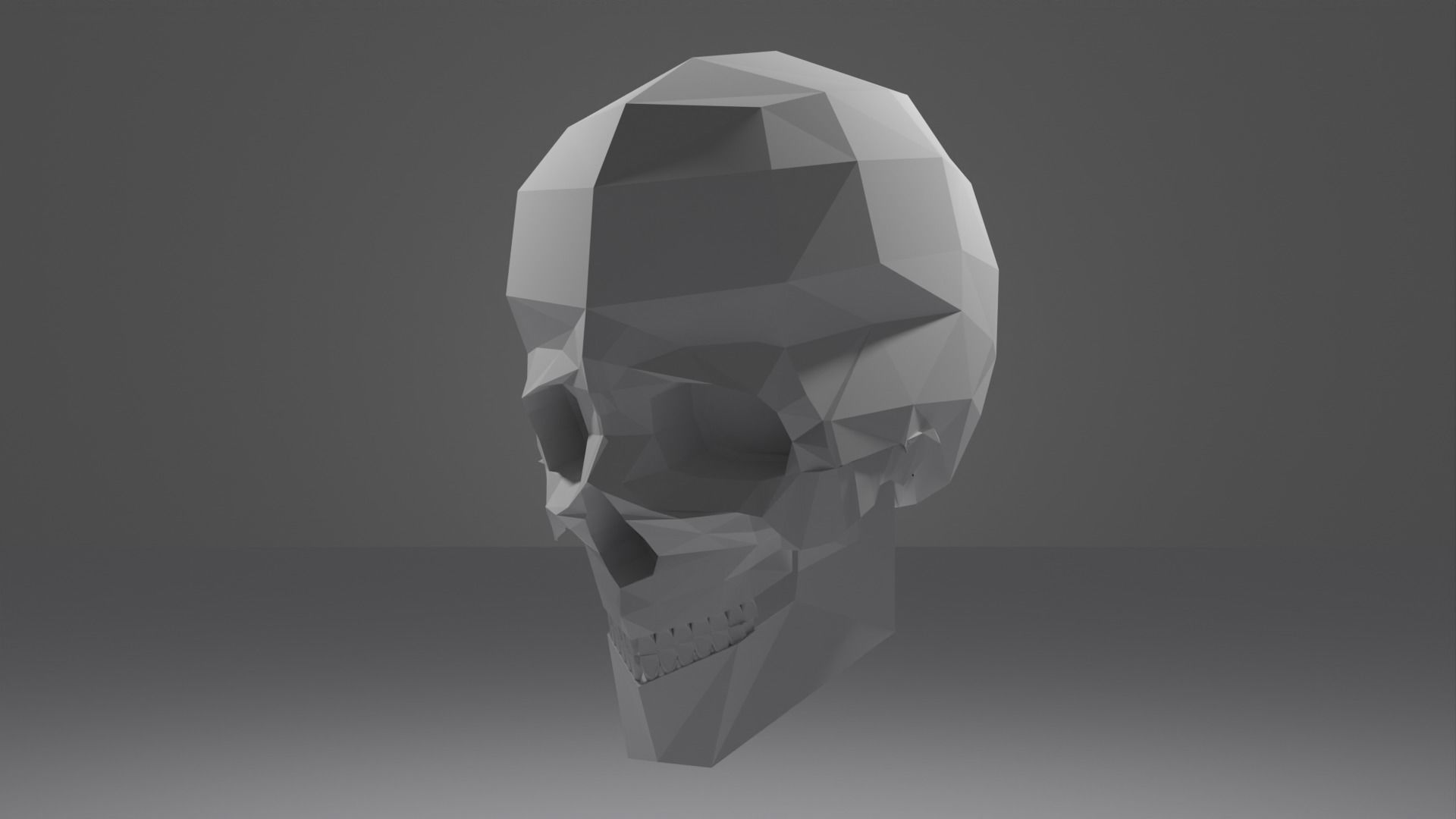 Skull in low-poly Free 3D model_8