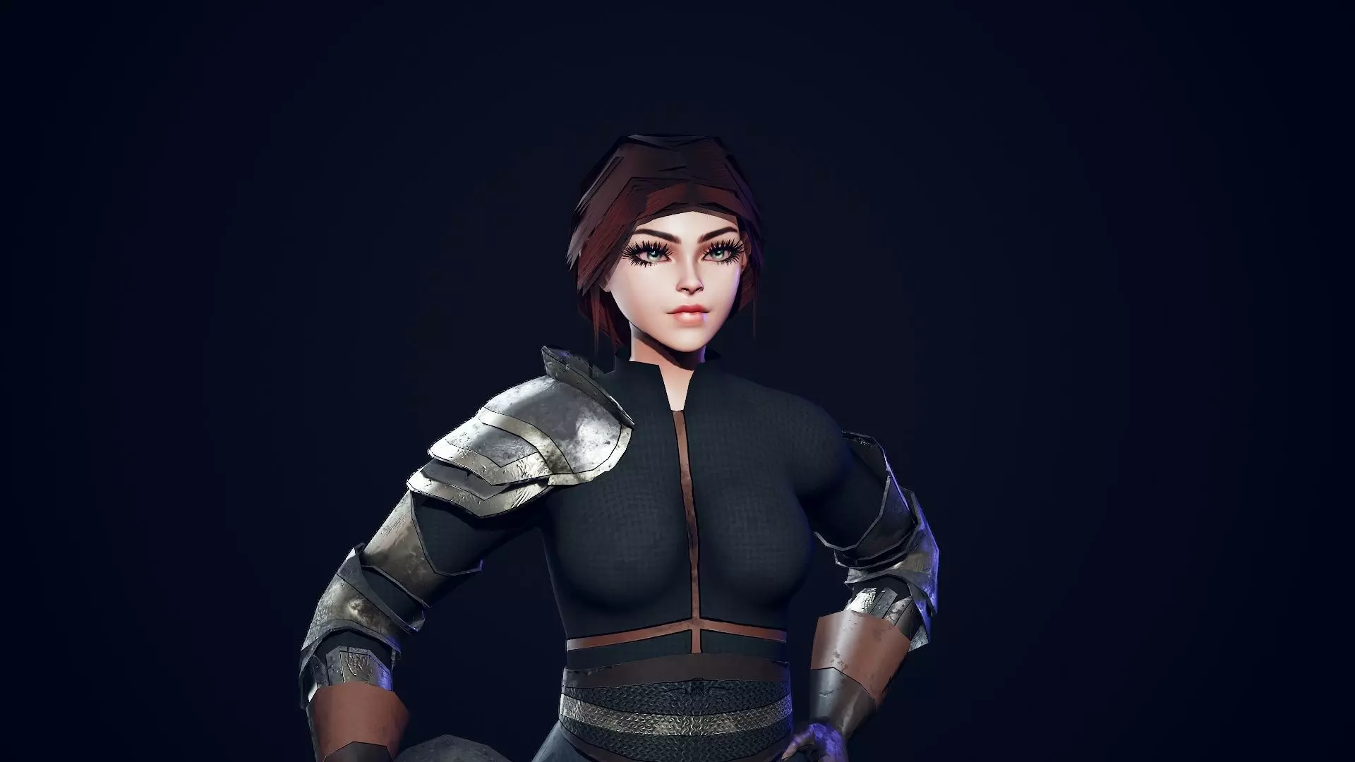 Knight Girl Low-poly 3D model_0