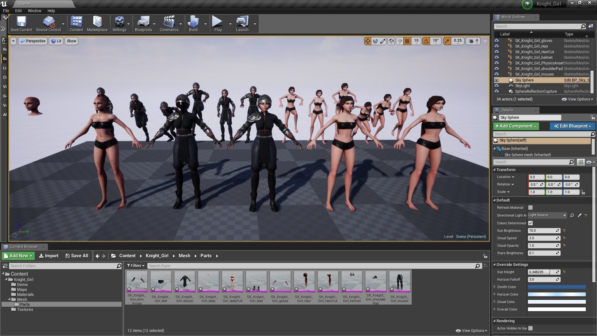 Knight Girl Low-poly 3D model_15