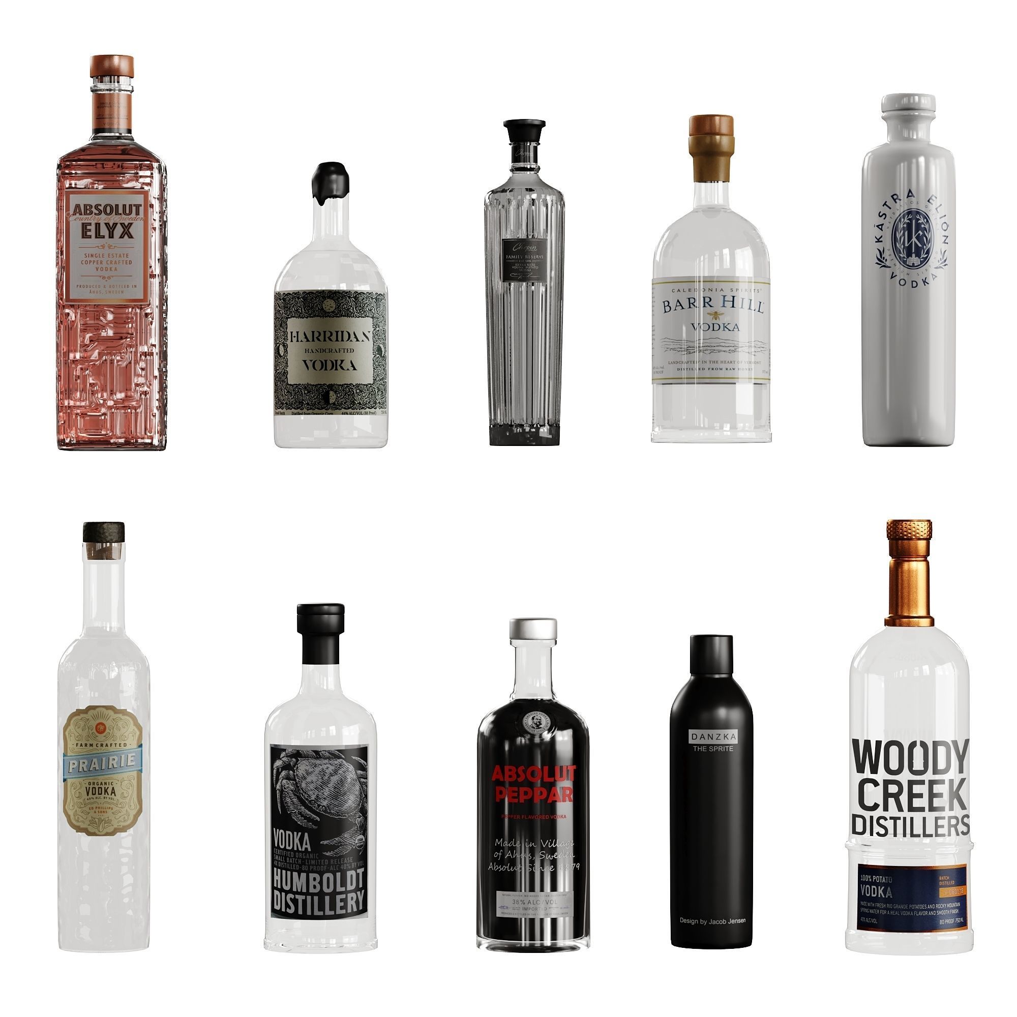 Bottles Vol 6 40 Champagne Whisky vodka and Wines Low-poly 3D model_4