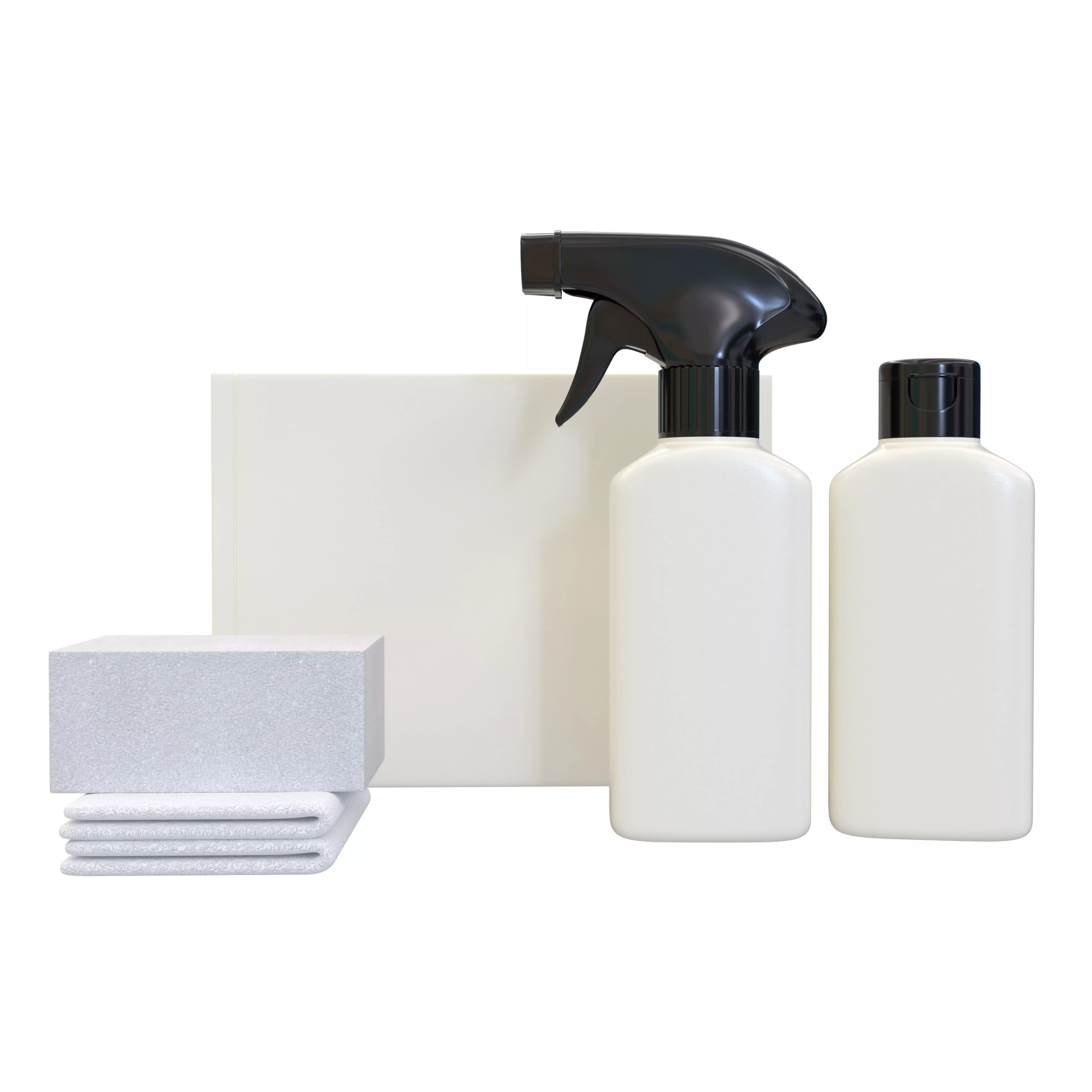 Bottles and Box Pack with 3d Product Mockup 3D model_0