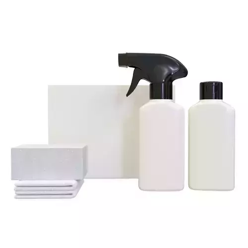 Bottles and Box Pack with 3d Product Mockup 3D model