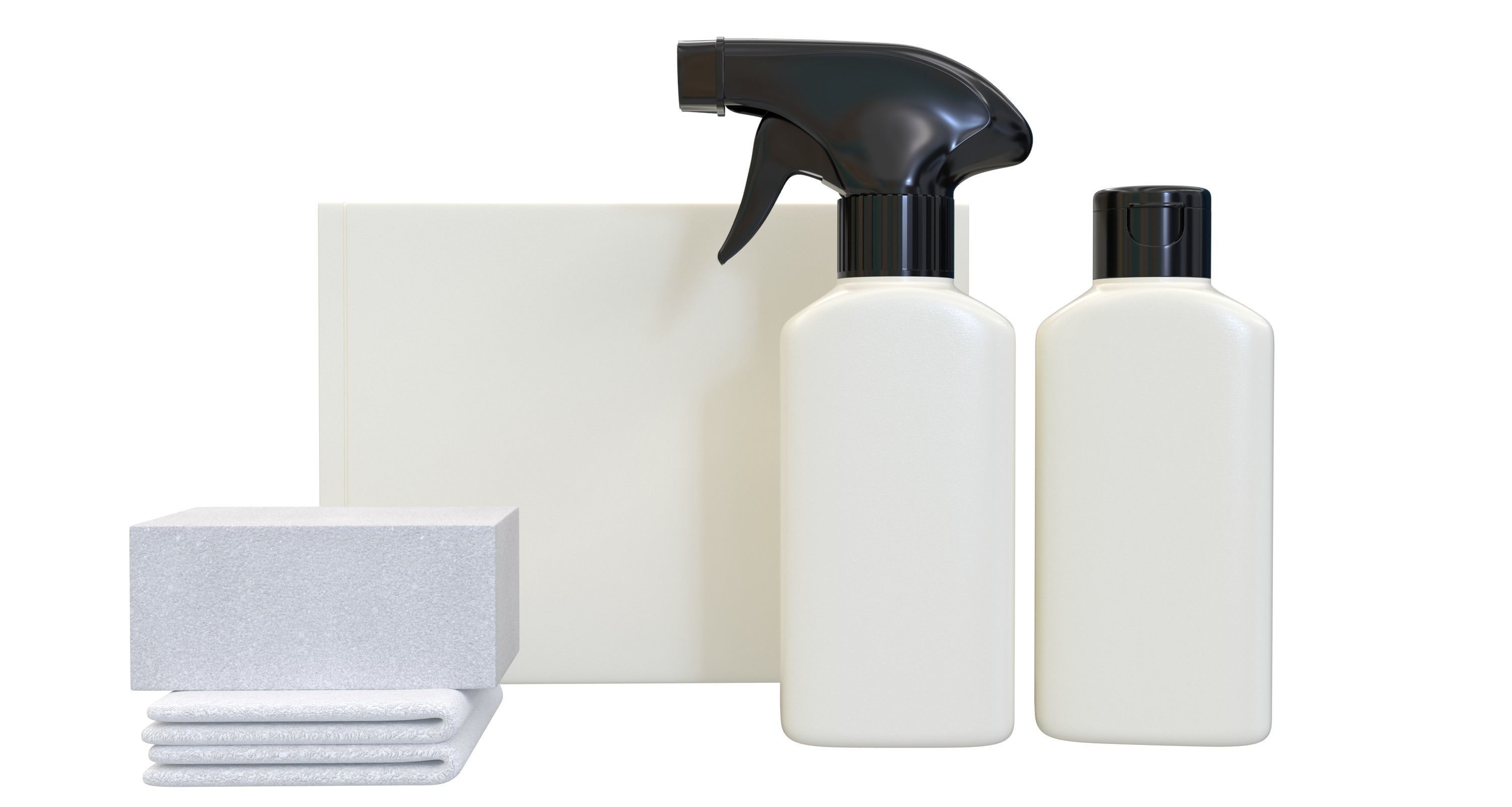 Bottles and Box Pack with 3d Product Mockup 3D model_4