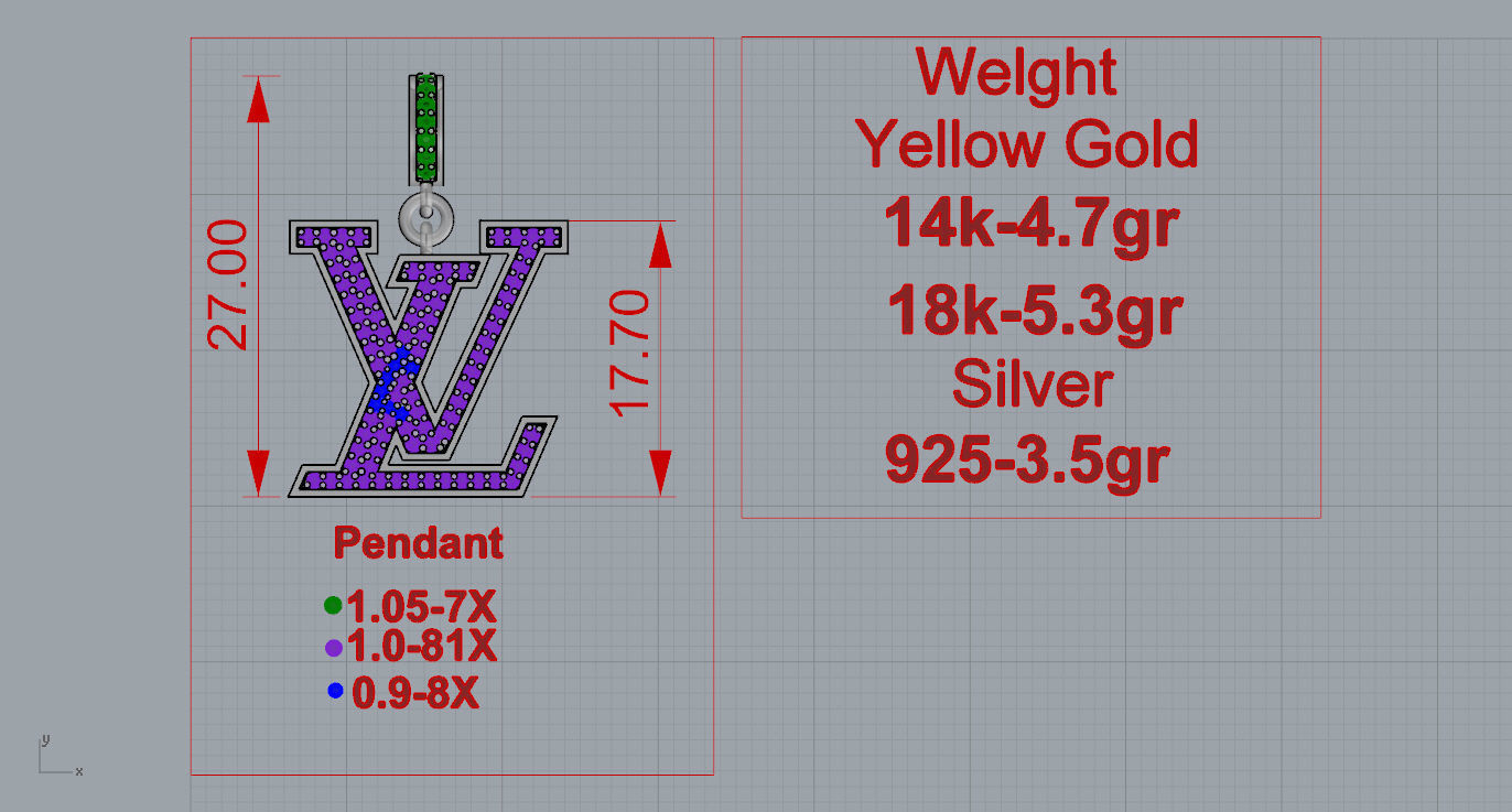 Louis Vuitton Pendant 3D print model_3