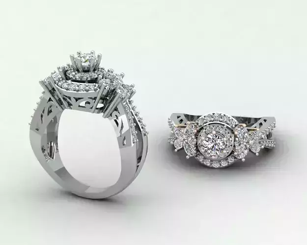 Passion Diamond Flower Engagement Ring