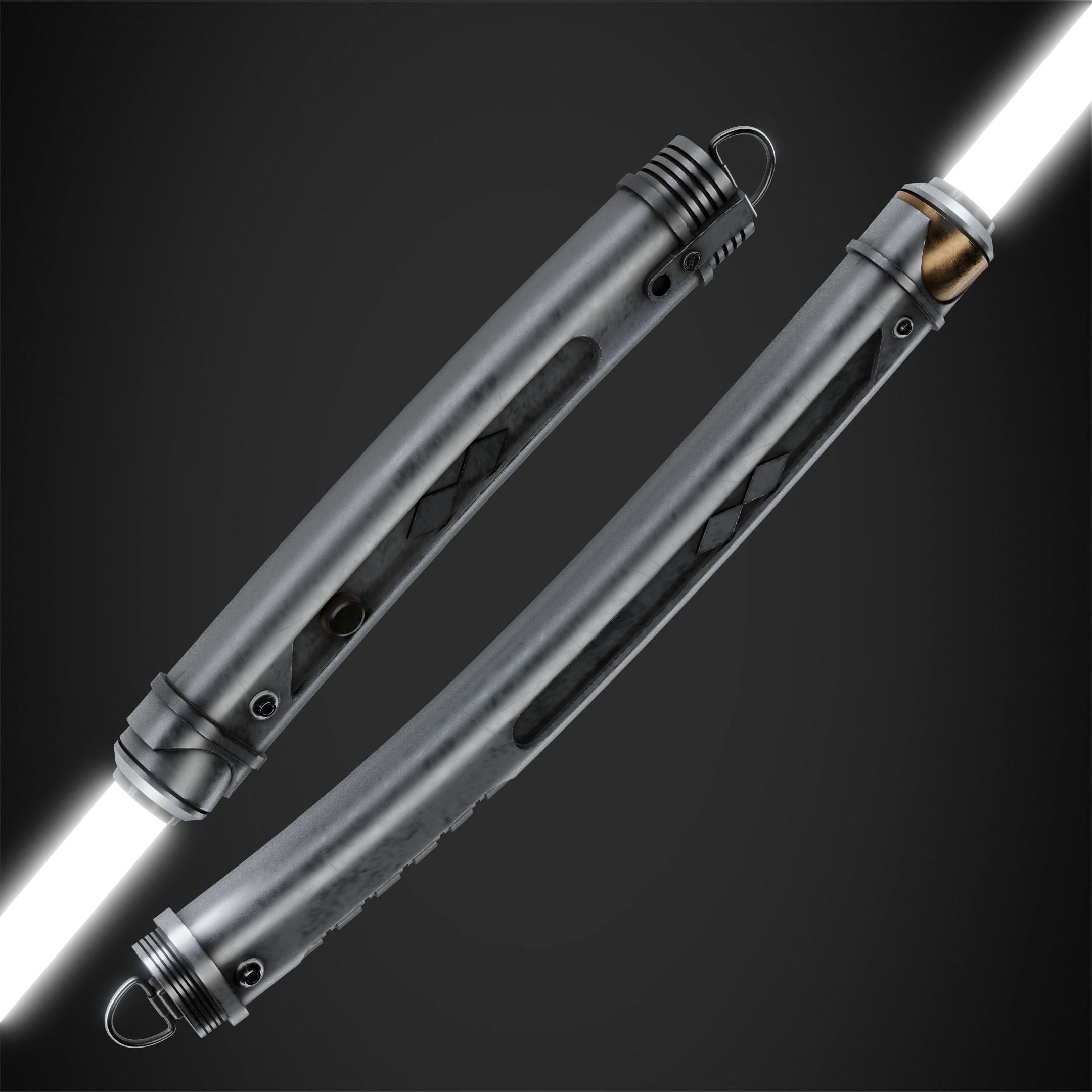 Ahsoka Tano White Lightsaber and Shoto for Cosplay 3D Model Collection_7