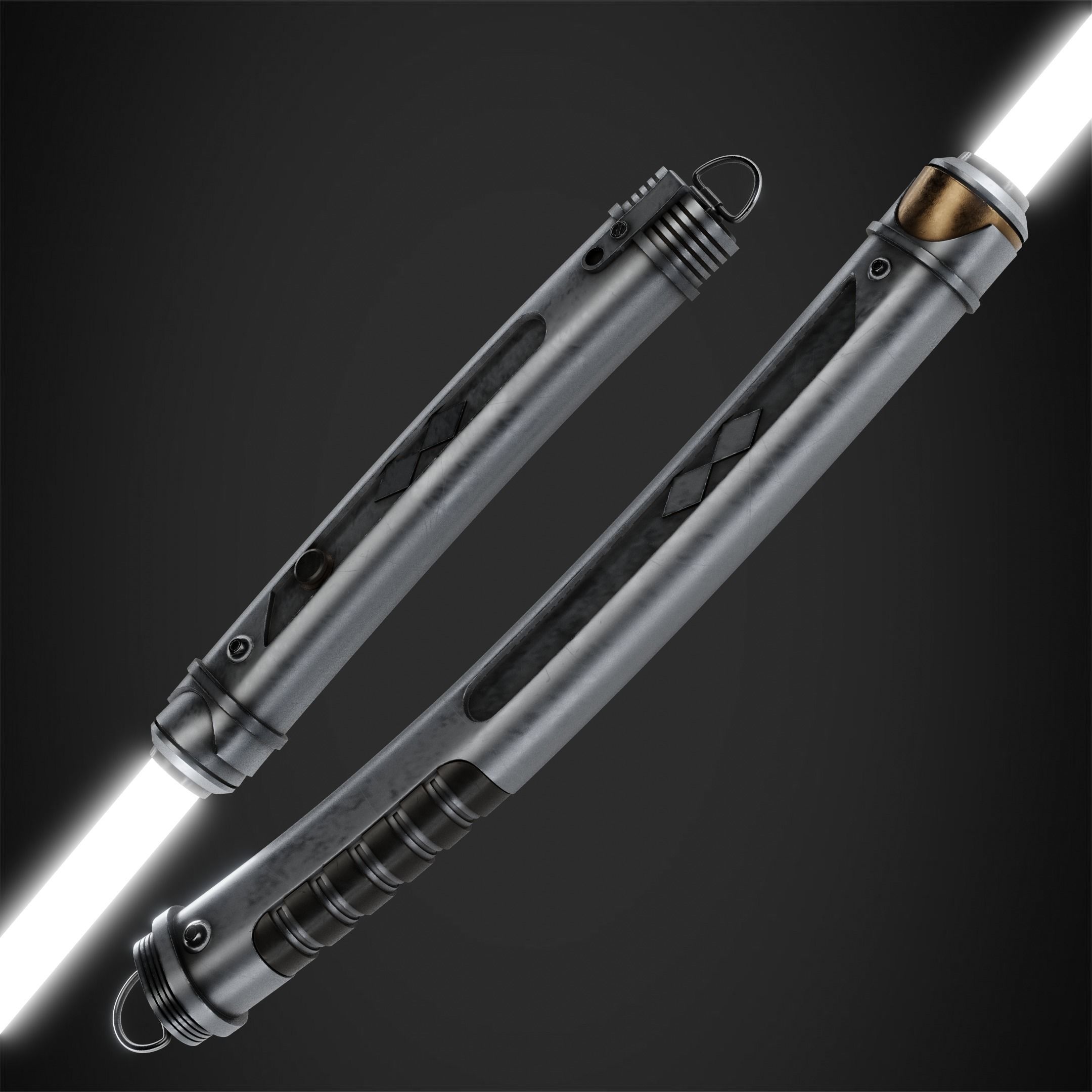 Ahsoka Tano White Lightsaber and Shoto for Cosplay 3D Model Collection_9