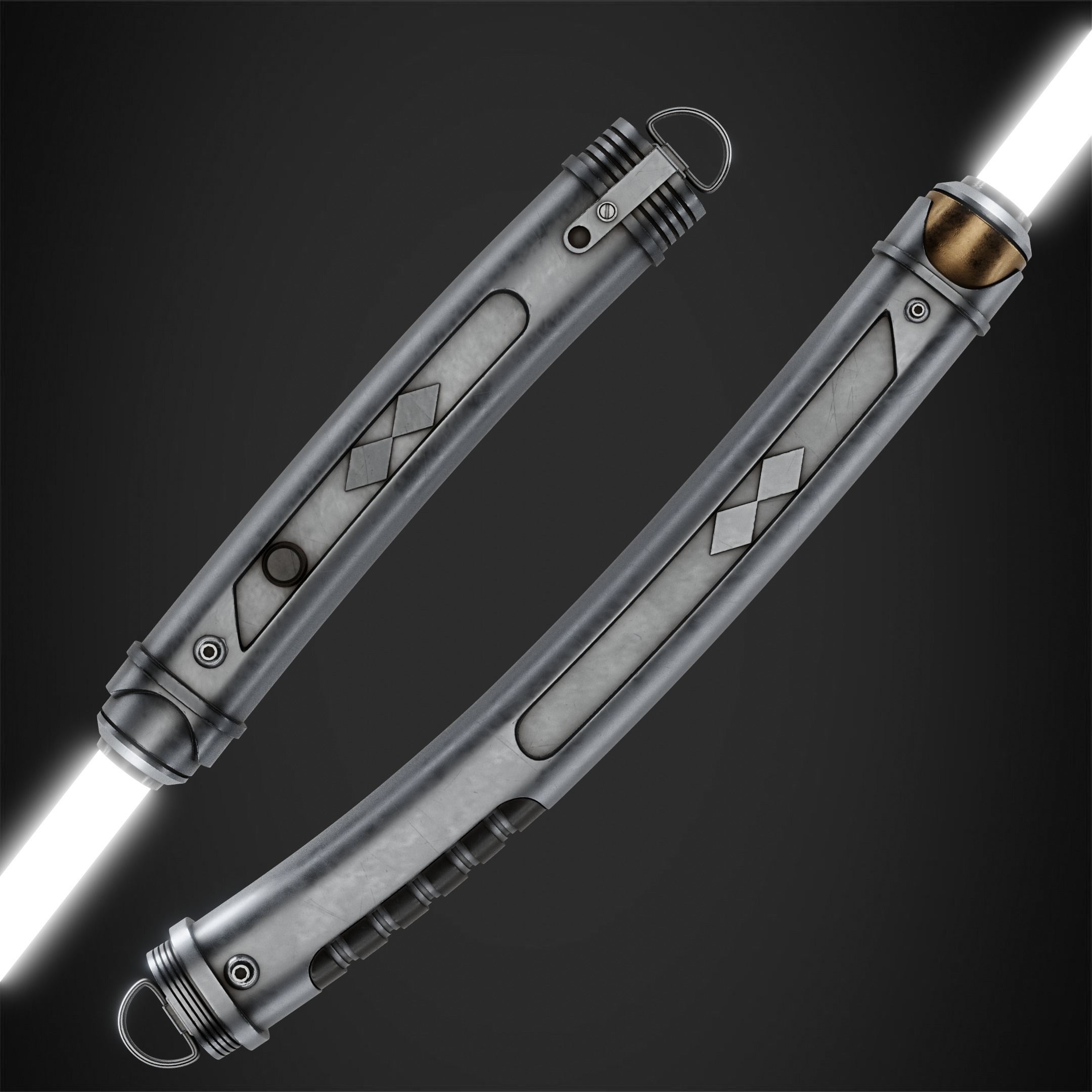 Ahsoka Tano White Lightsaber and Shoto for Cosplay 3D Model Collection_6