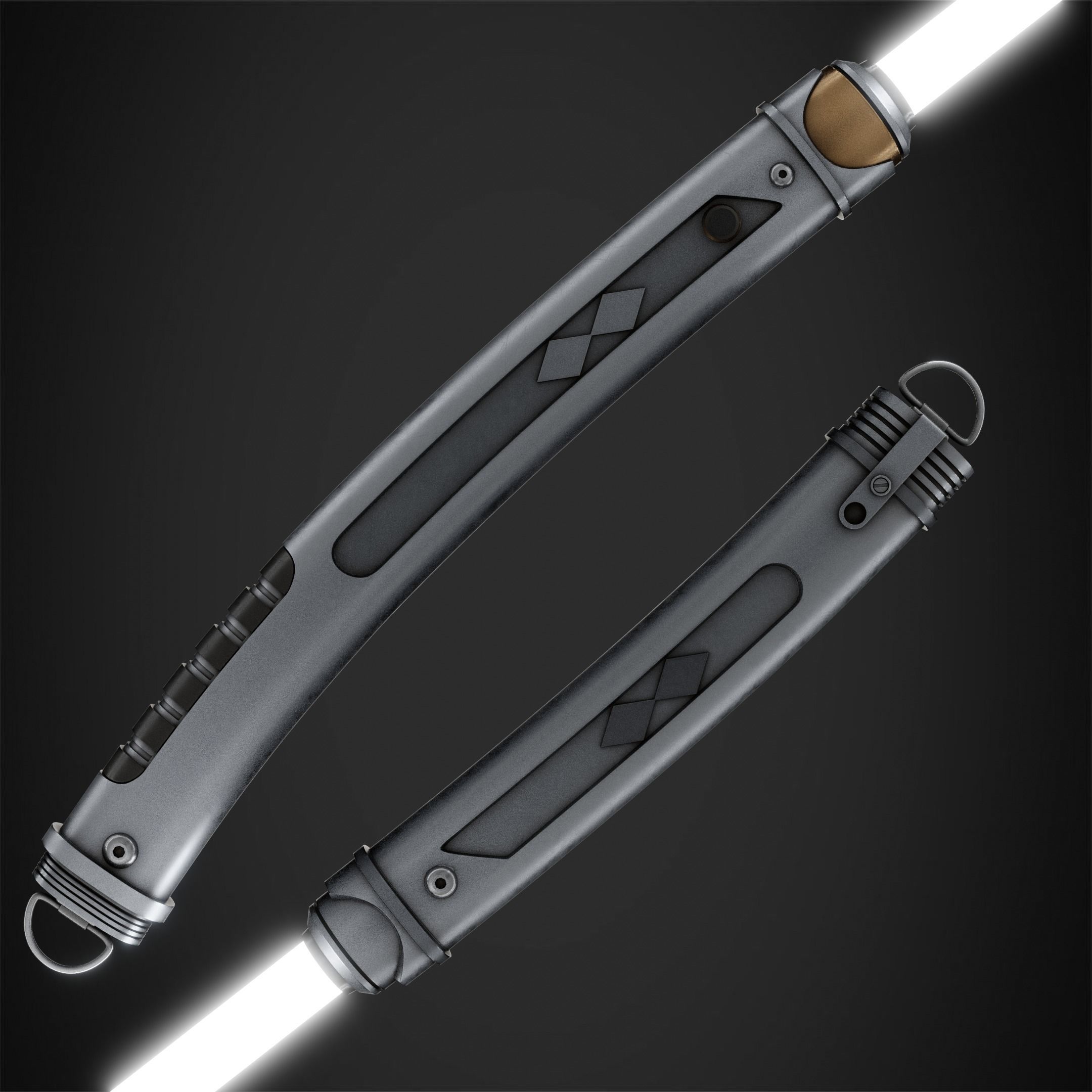 Ahsoka Tano White Lightsaber and Shoto for Cosplay 3D Model Collection_10