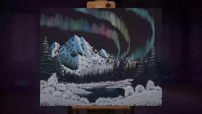 Bob Ross northen lights 3D