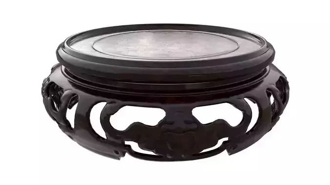 Traditional Chinese solid wood table Low-poly 3D model
