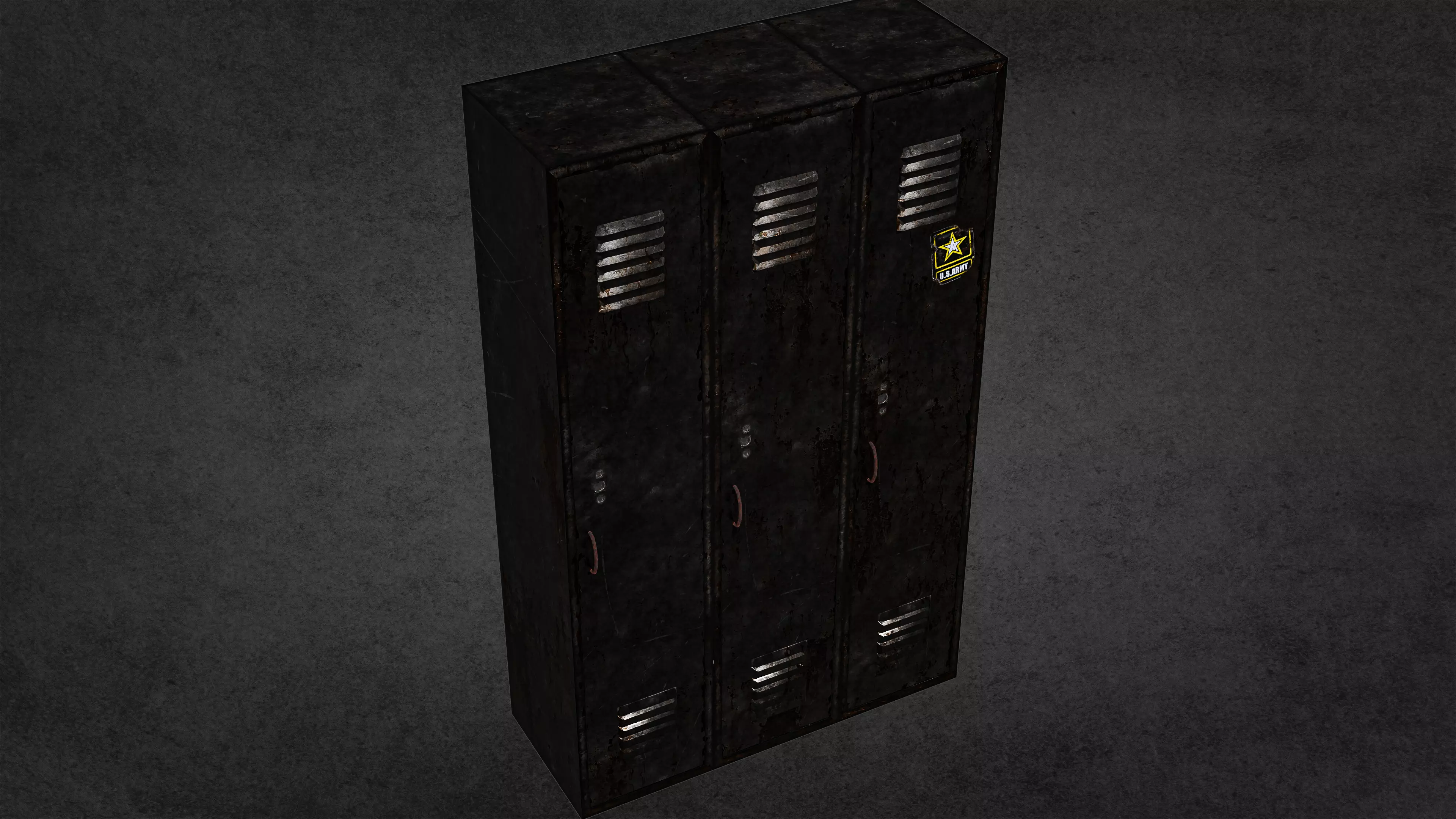 Game Ready Metal Locker Low-poly 3D model_0