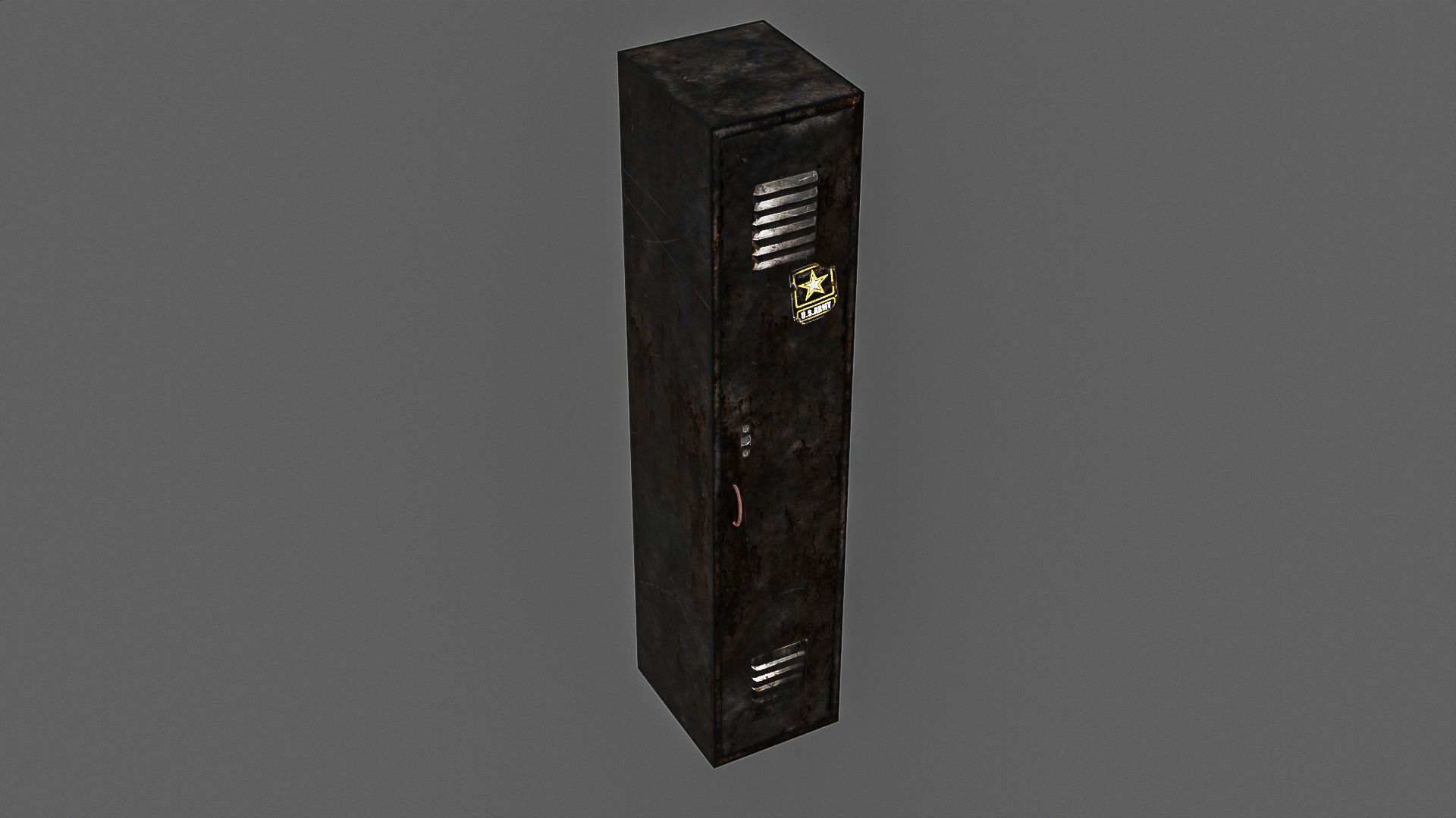 Game Ready Metal Locker Low-poly 3D model_2