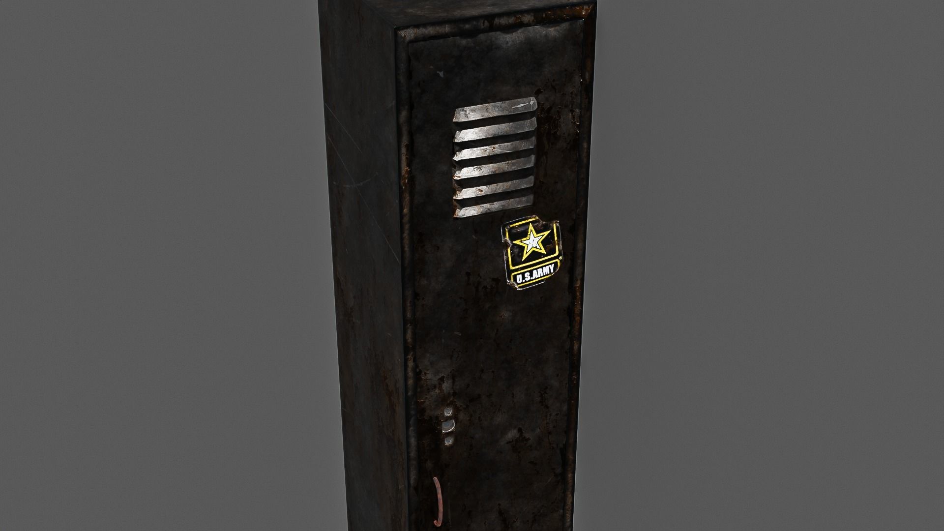 Game Ready Metal Locker Low-poly 3D model_6
