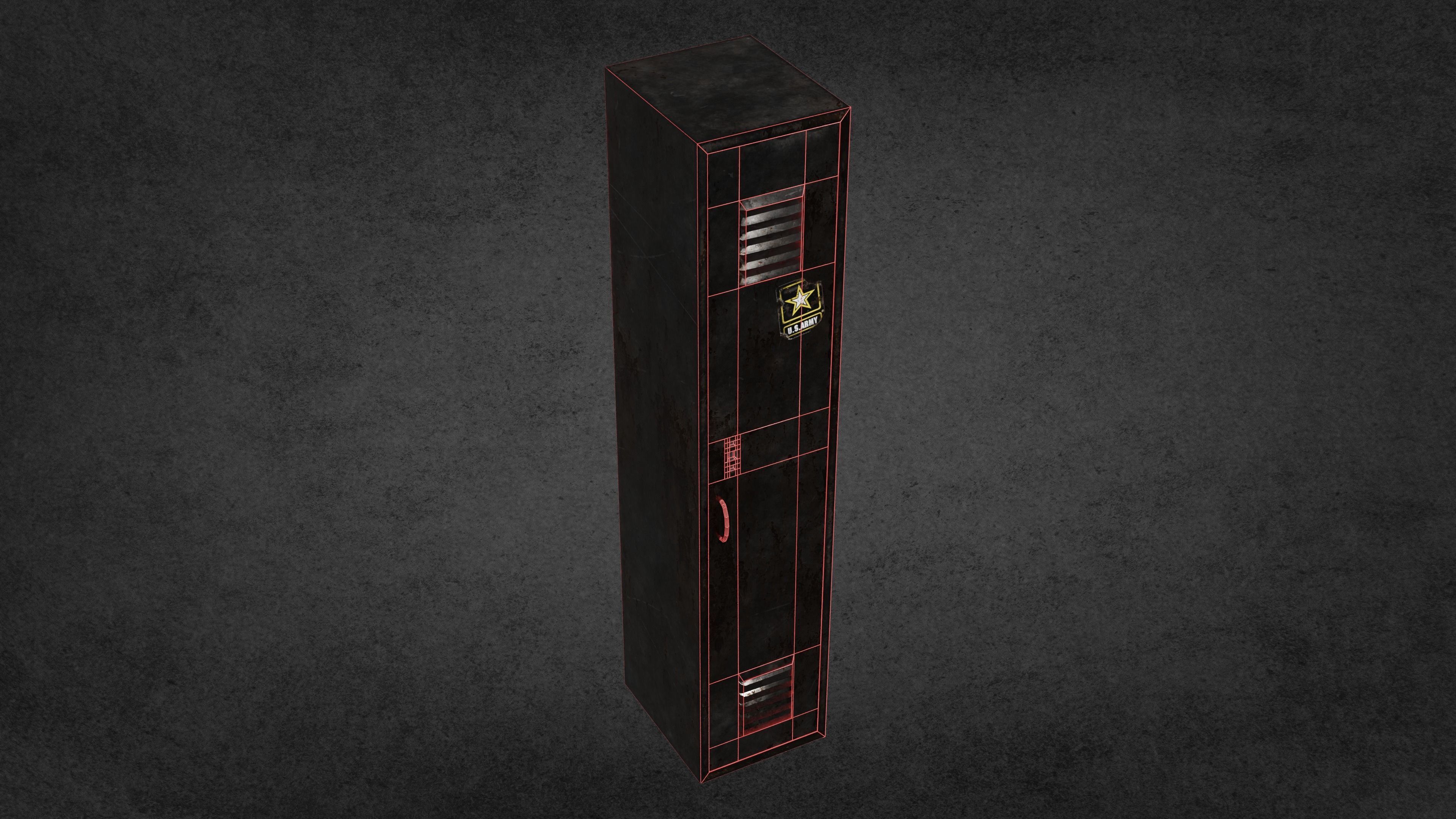 Game Ready Metal Locker Low-poly 3D model_1