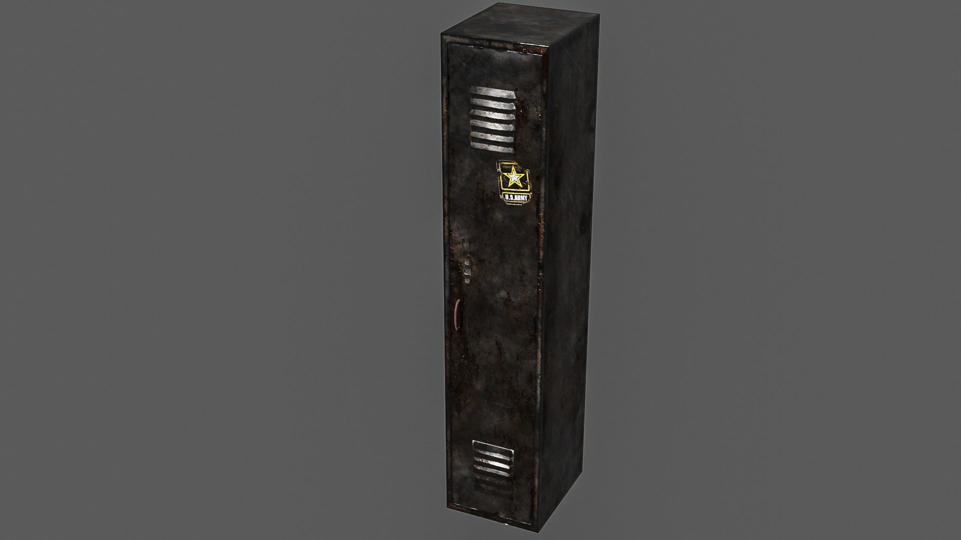 Game Ready Metal Locker Low-poly 3D model_5