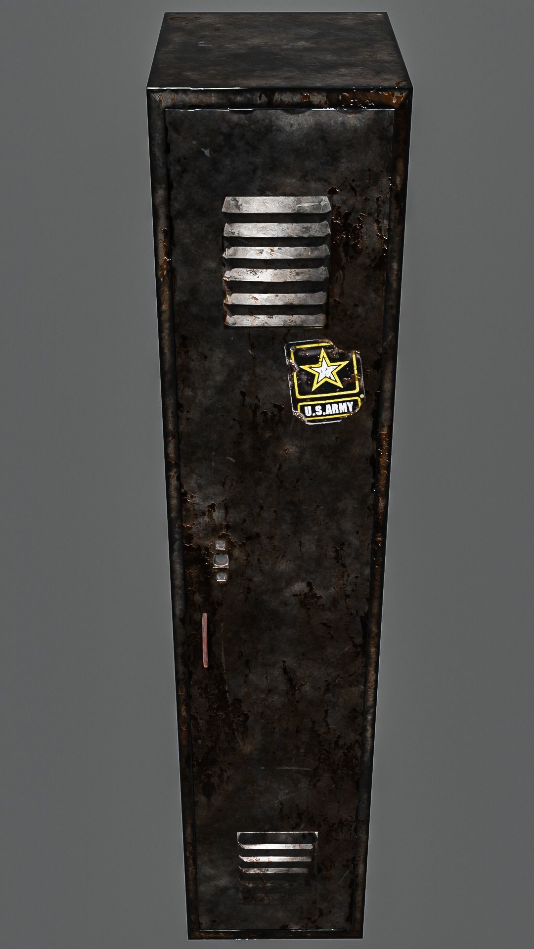 Game Ready Metal Locker Low-poly 3D model_3
