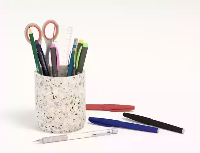 Low-Poly Stationery Set 1 Low-poly 3D model