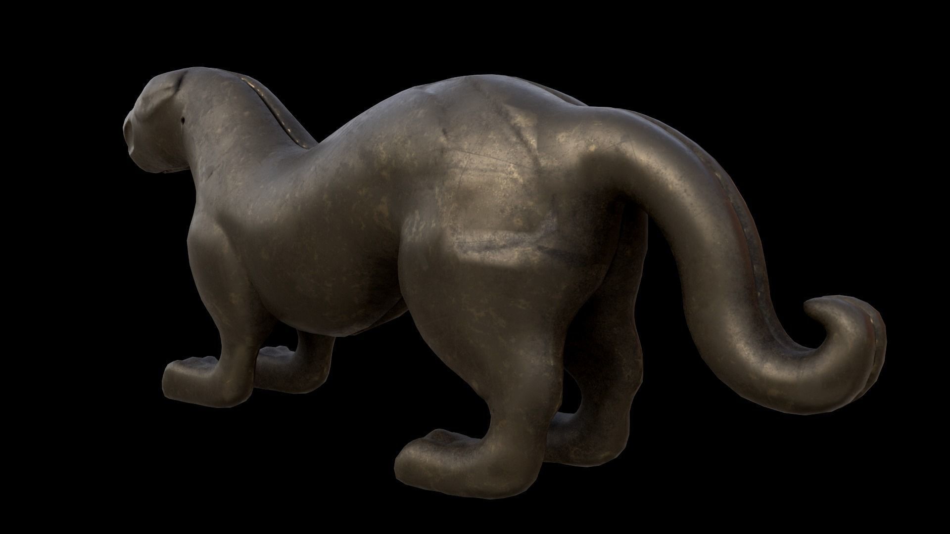 Ancient Chinese Tiger Talisman and Traditional wood table Low-poly 3D model_19