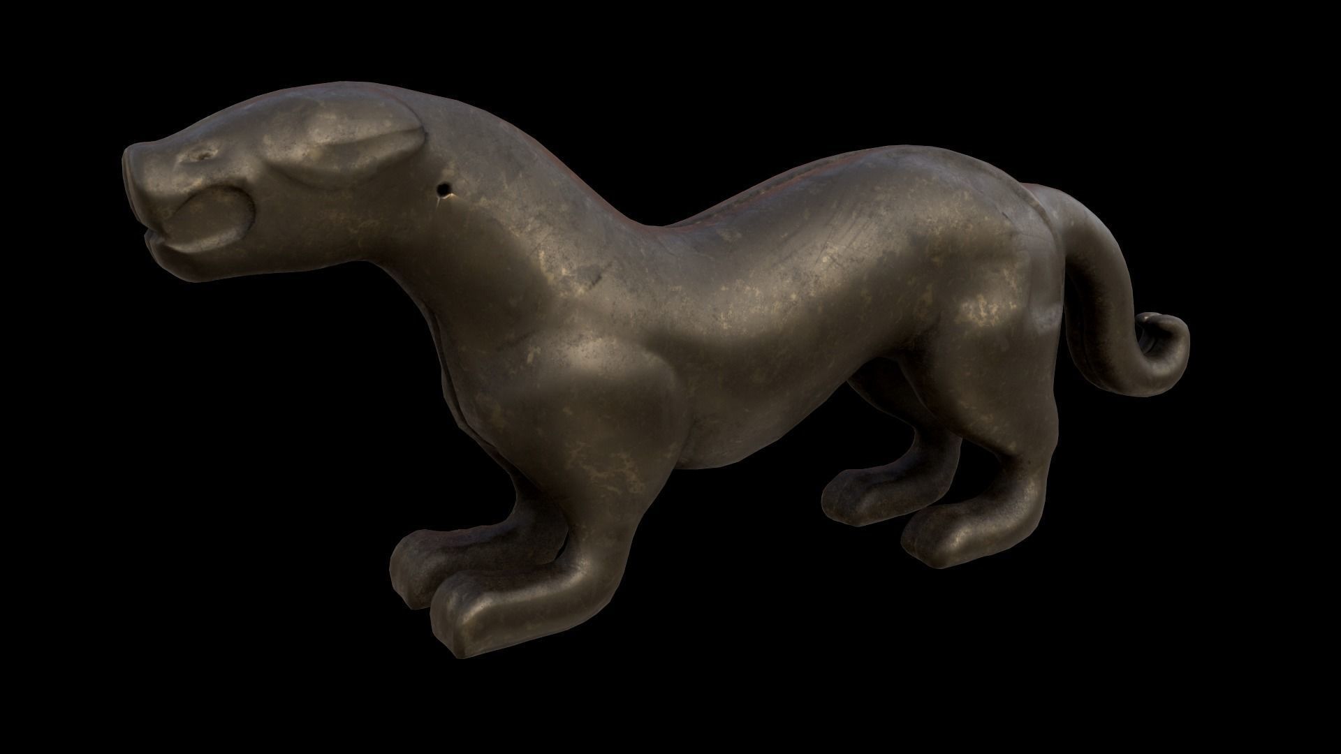 Ancient Chinese Tiger Talisman and Traditional wood table Low-poly 3D model_16