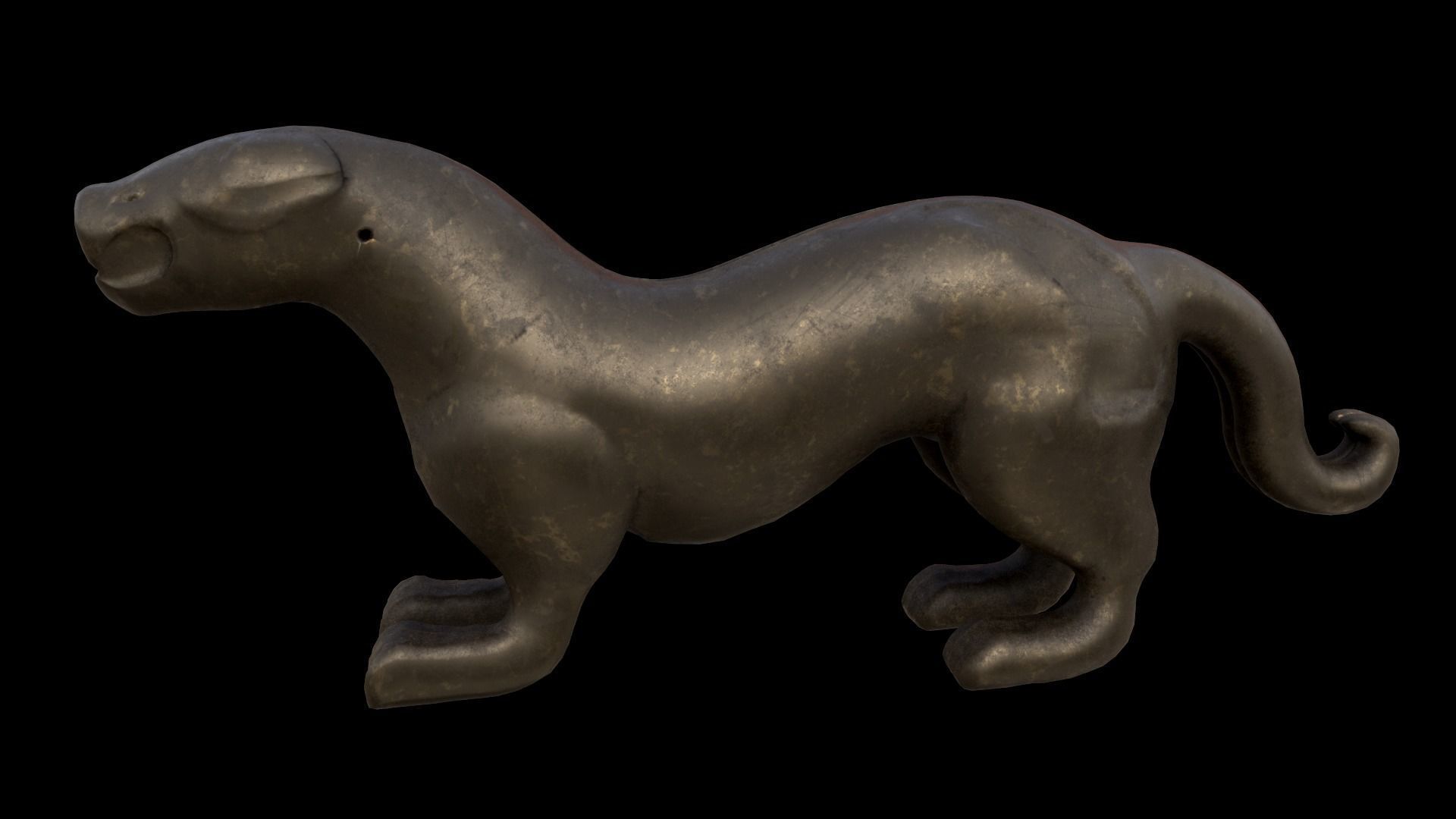 Ancient Chinese Tiger Talisman and Traditional wood table Low-poly 3D model_18