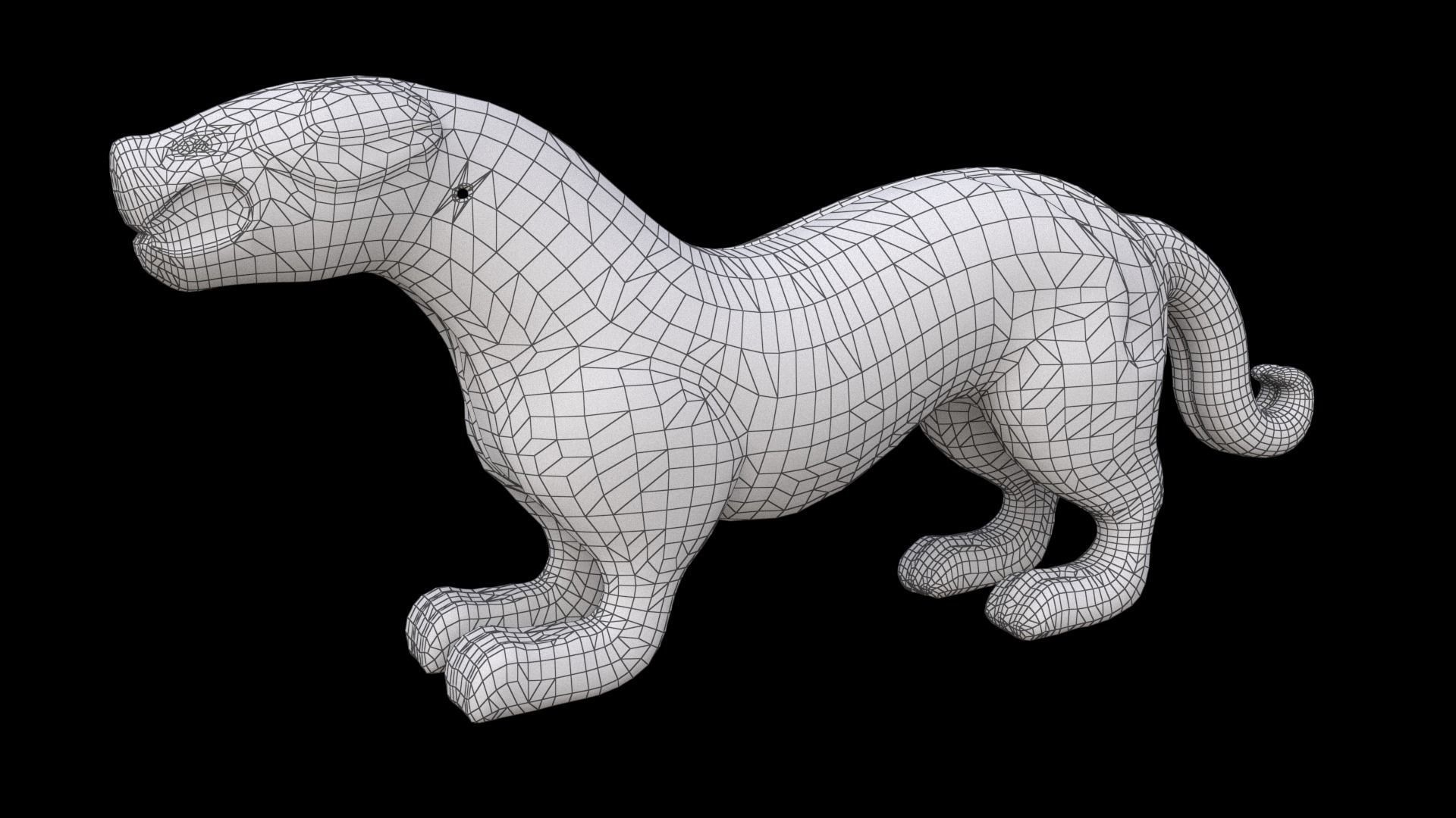 Ancient Chinese Tiger Talisman and Traditional wood table Low-poly 3D model_29