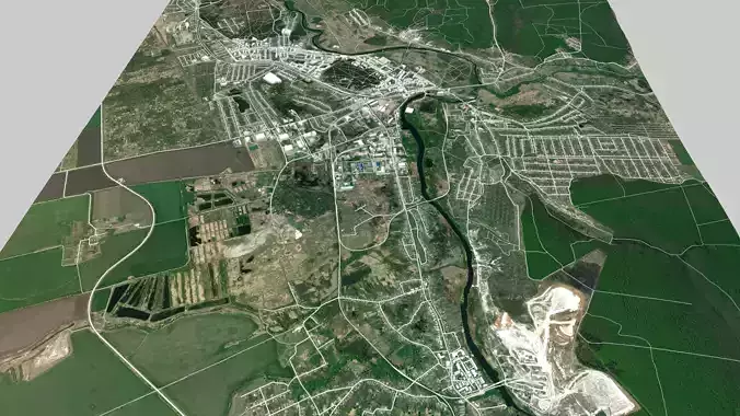 Cityscape Shebekino Belgorod region Russia 3D model