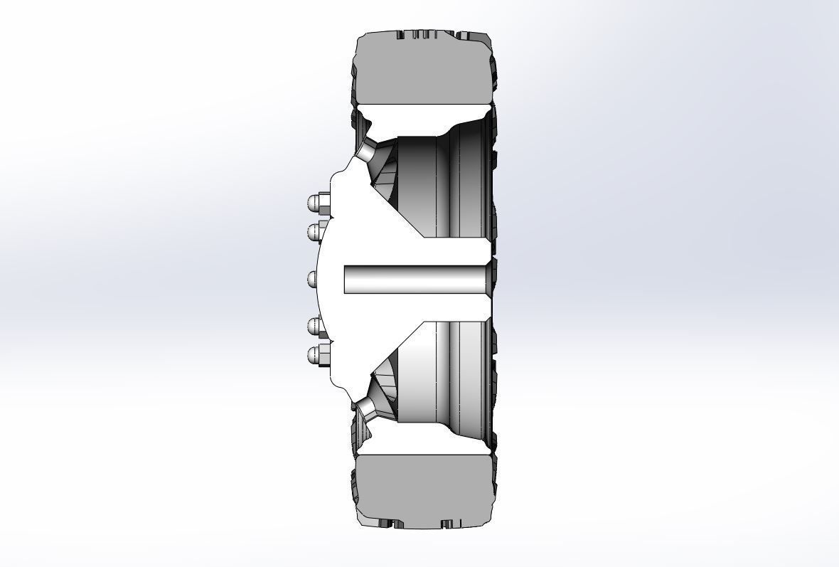 10 Triangular Hole front semi wheel for pickup V2 Scale 1 to 25 3D print model_10