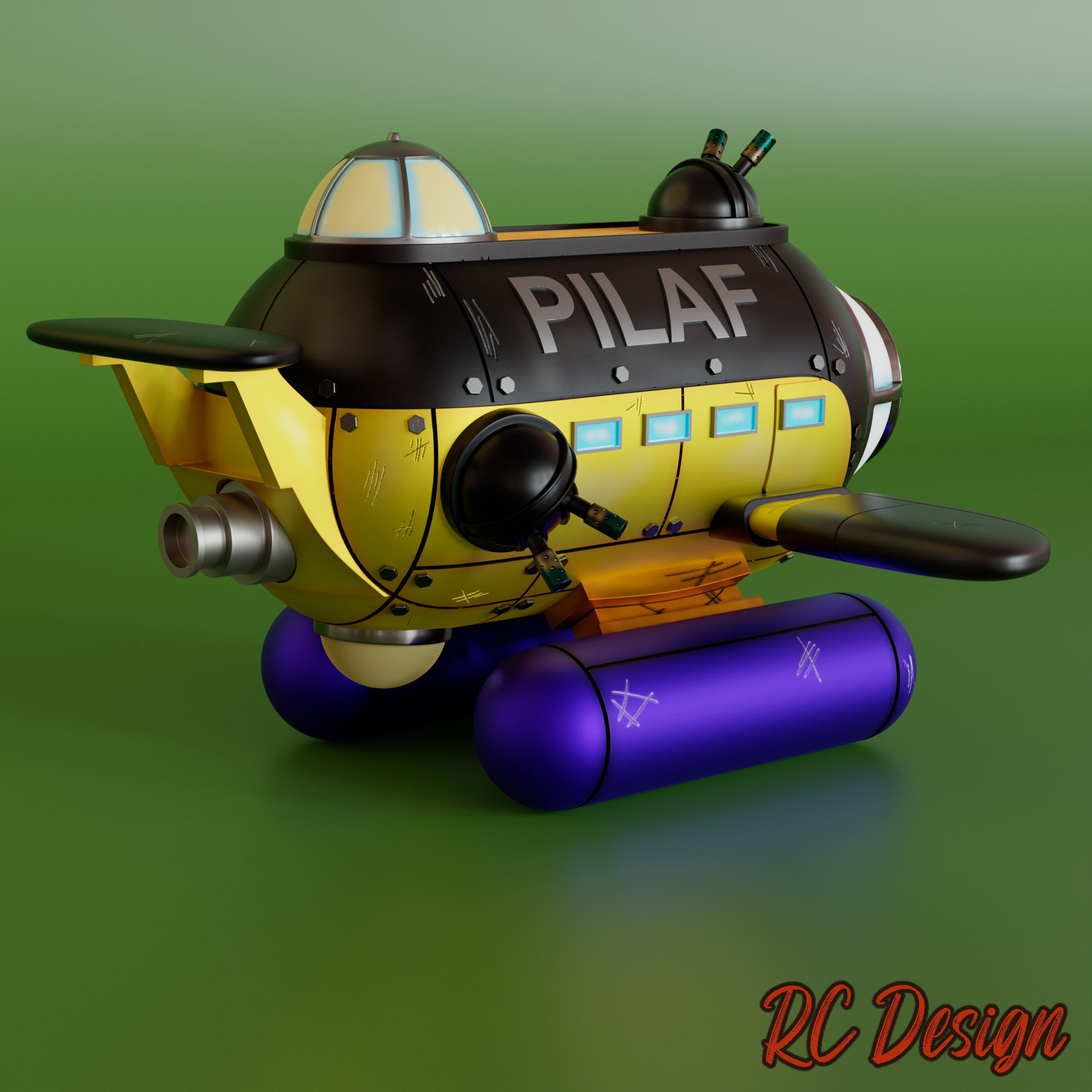 Pilaf Ship Nave Dragon Ball 3D print model_4