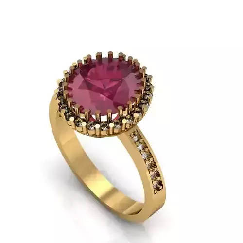 ruby oval with daimond ring