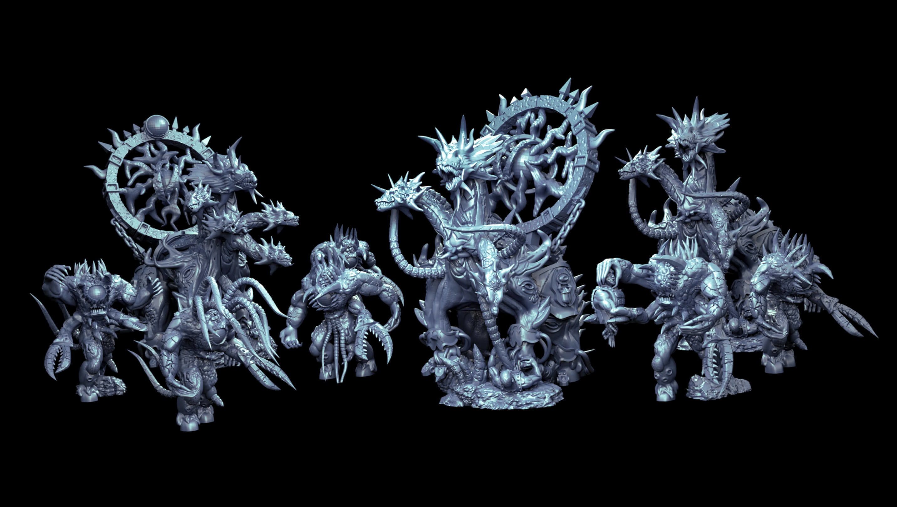 Hydra vortex beast and spawns of chaos collection 3D print model_30
