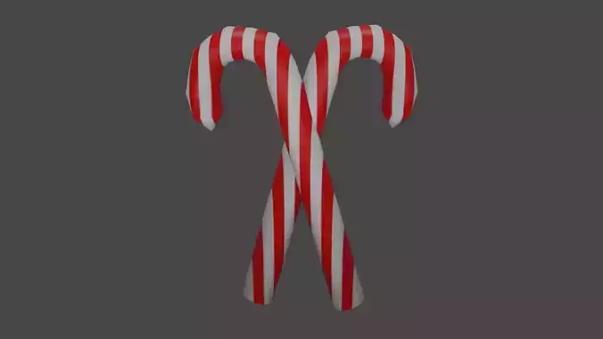 Candy Cane Free low-poly 3D model