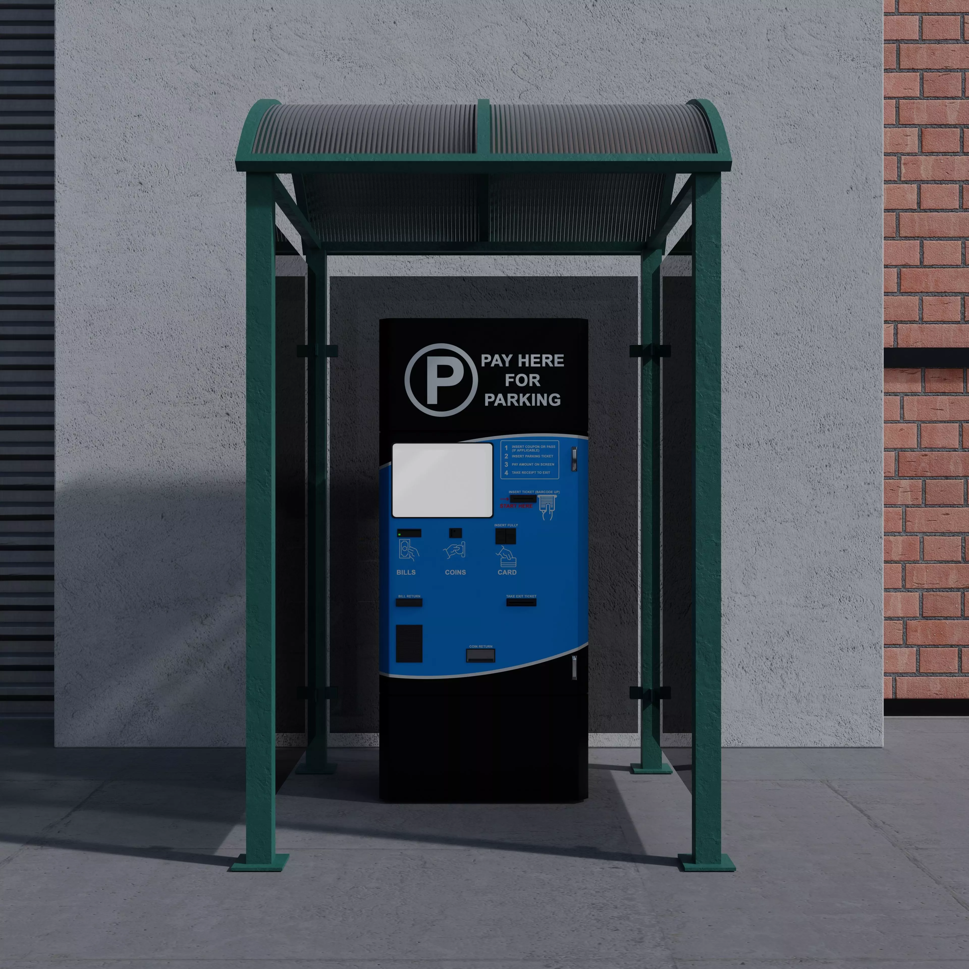 Parking Ticket Machine  Low-poly 3D model_0