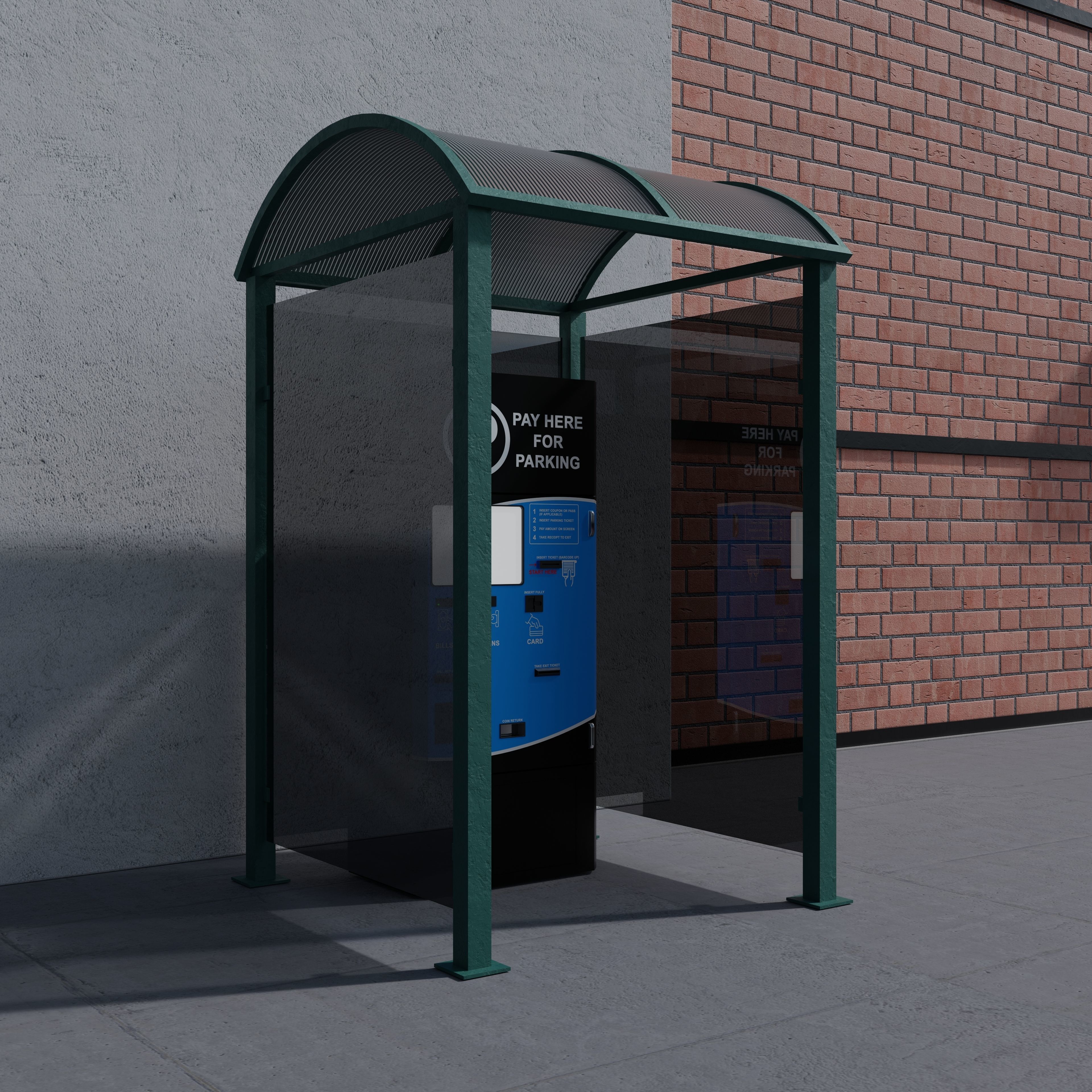 Parking Ticket Machine  Low-poly 3D model_2