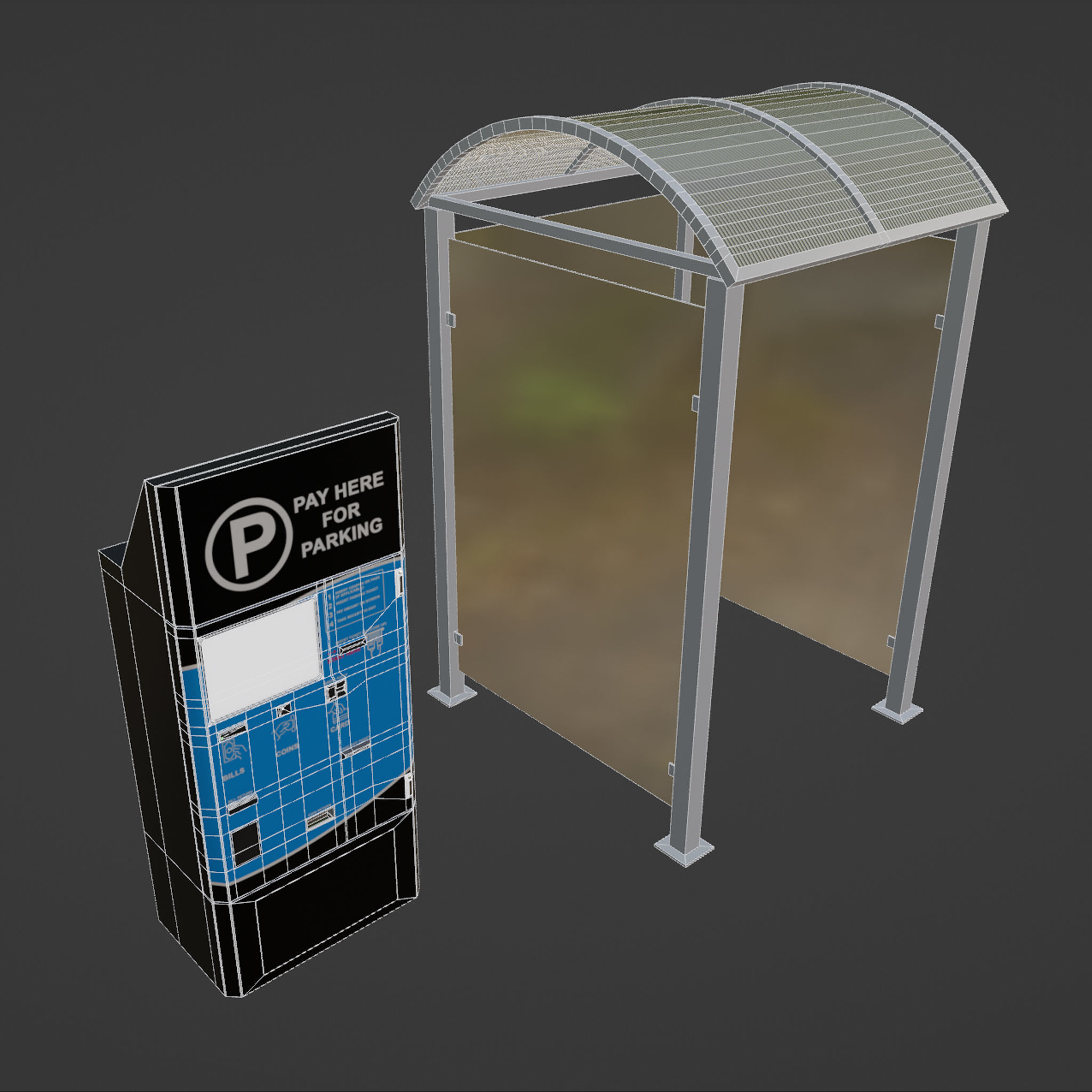 Parking Ticket Machine  Low-poly 3D model_3